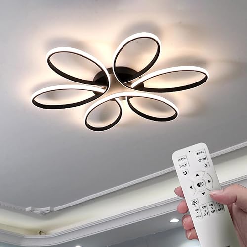 Vista 8 de Lámpara de techo LED moderna con lámpara de control remoto, lámpara de techo regulable para sala de estar, comedor, dormitorio, cocina, iluminación