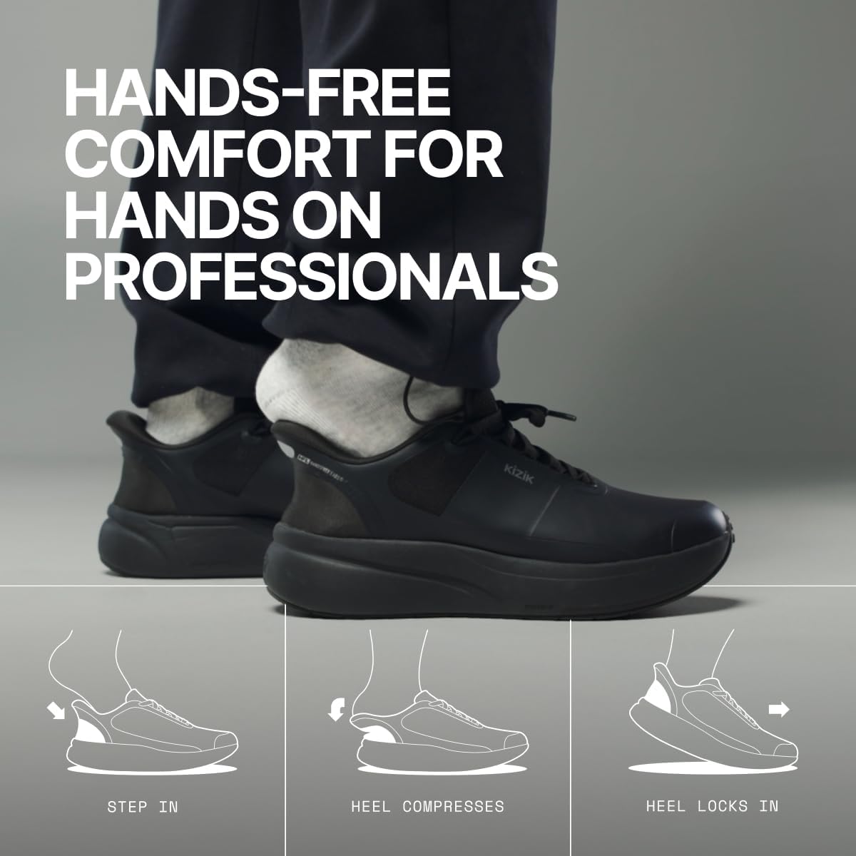Kizik Freedom Pro Slip Resistant Hands-Free Slip On Shoes for Women