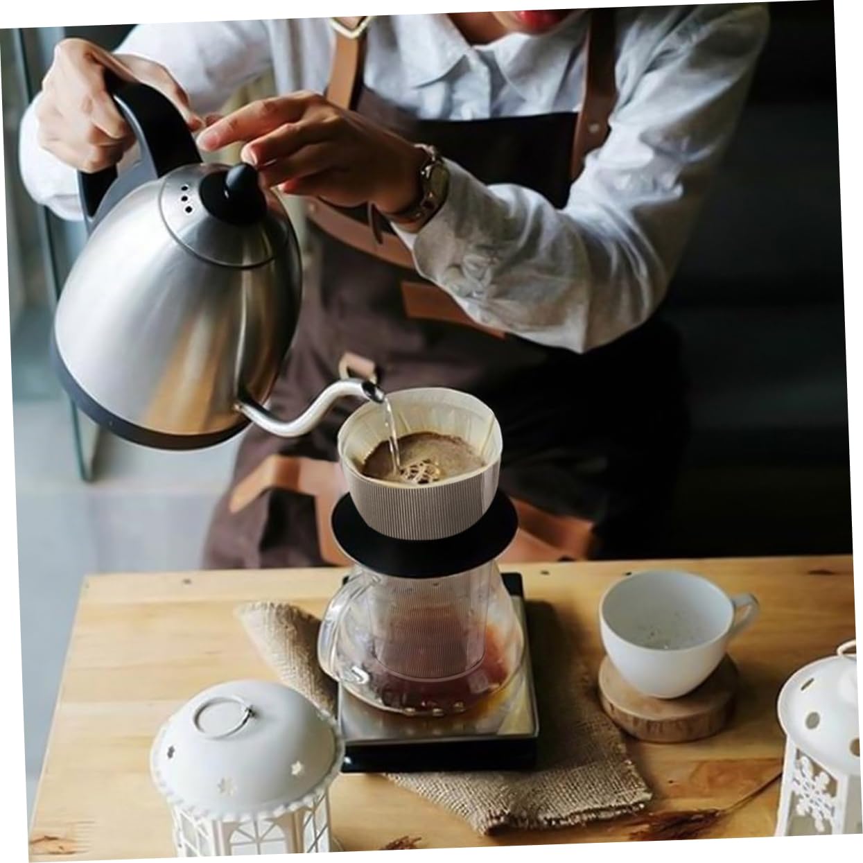 Amosfun 2 Piezas Colador de Café Inoxidable con Mango Filtro de Fina para Infusiones de y Café Diseño para Hogar y Cafeterías