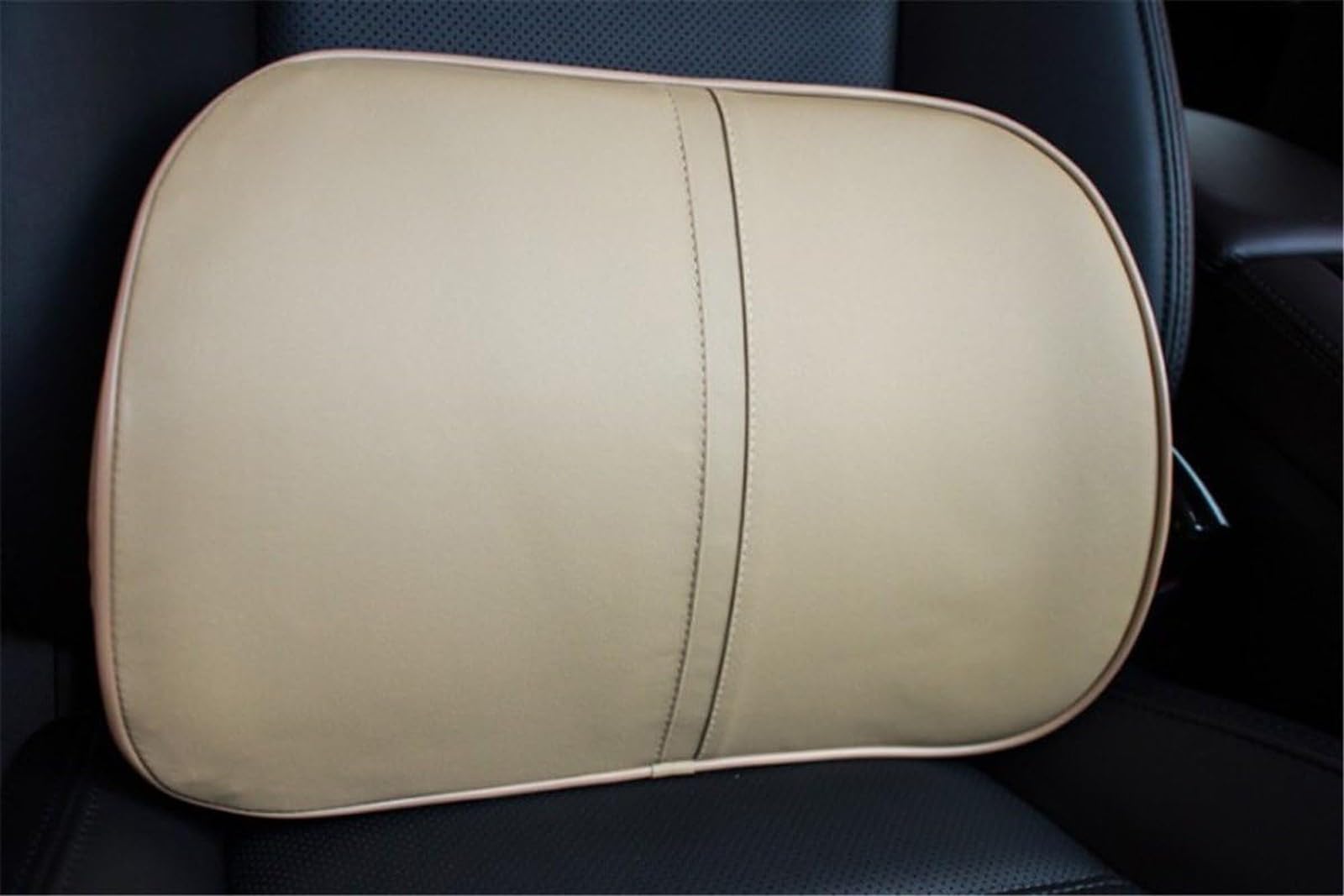 Cuscino Collo Dell'Auto Cuscino Lombare Set Cuscino Testa Seggiolino Auto Cuscino Testa Cuscino Collo Cuscino Supporto Lombare Schiena Schiuma di Memoria Ritorno Elastico Lento(Beige)