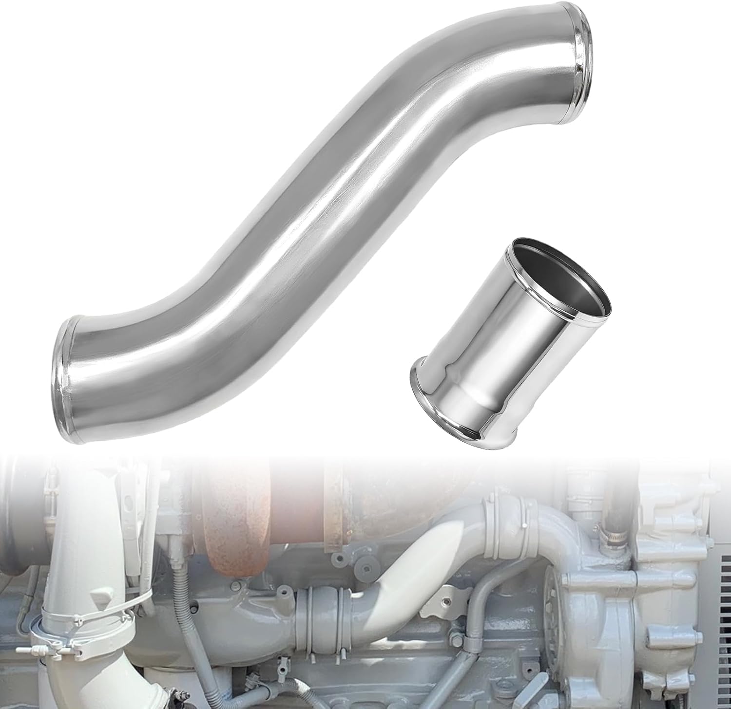 23505899 Coolant Pipe And Intake Extension Pipe Kit Compatible with Detroit Diesel Engine Series 60 (s60) 14.0L Steel