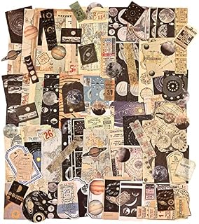 FWLWTWSS 200 Pcs Vintage Scrapbook Stickers Pack, Self-Adhesive Scrapbook Washi Paper Stickers Retro Collection Paper Decals Aesthetic Antique Stickers for Scrapbook Supplies Notebook Card Making