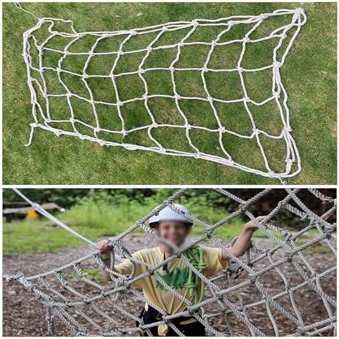 Outdoor Climbing Net for Kids & Adults - 4x7.5m Safety Cargo Net for Swingset, Climbing Frame, Playtime, Training, and Adventure Fun, Durable Protection Ladder Net