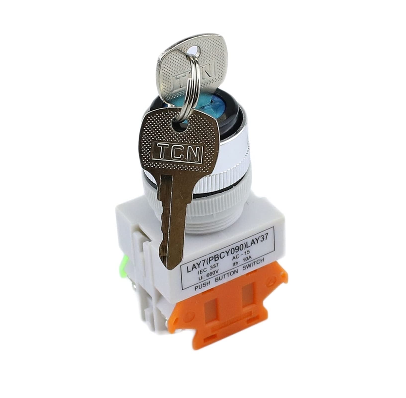 Interrupteur à bouton double tête LA37 rouge vert 22mm NO NC