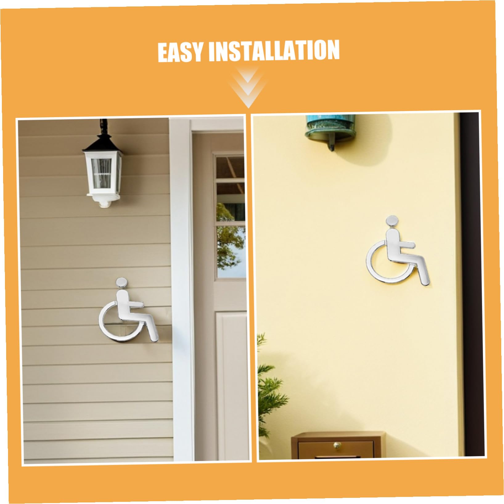 6 Piezas Señales de Aseo para Discapacitados Adhesivas Indicador de Baño Accesible con Símbolo de Silla de Ruedas Pegatinas para Puertas de Baños Hoteles Oficinas y Edificios