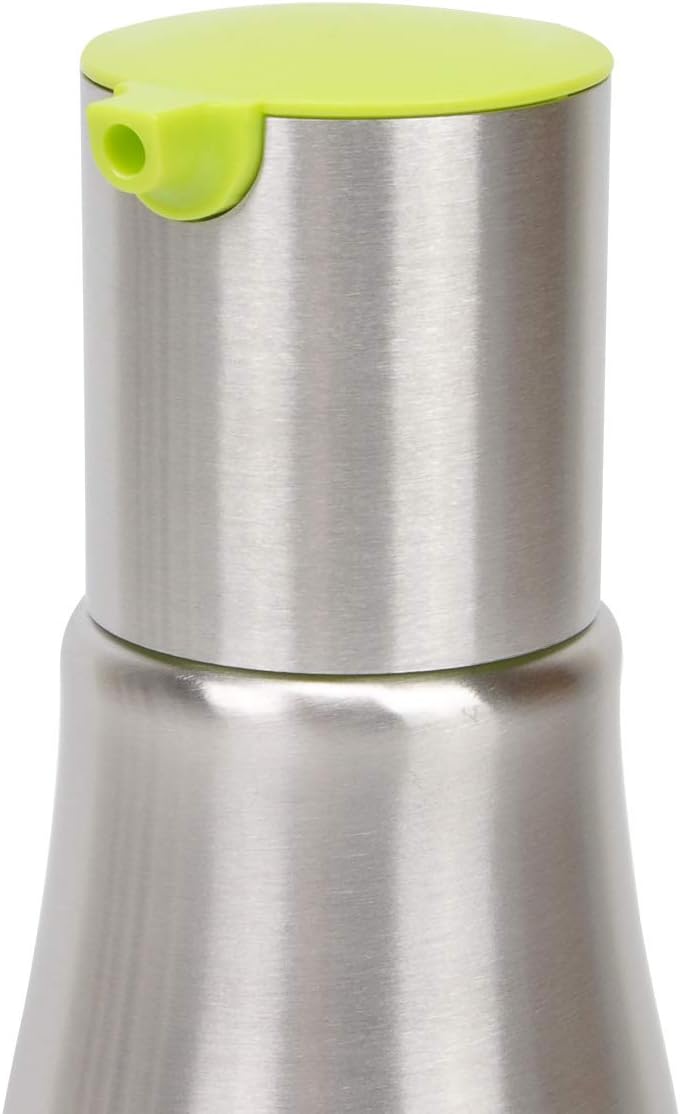 Evelyne Stainless Steel Cover Glass Bottle Oil Vinegar Salt Pepper Dispenser Shaker Cruet 4 pcs Set: Home & Kitchen