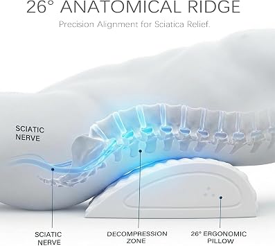 Hot & Cold Therapy FSA Pillow for Sciatica Pain Relief, Ice Massage & Heating Stretching - Lumbar Support Pillow for Back Hip Leg & Knee, Gentle & Even, Long-Lasting & Deep Penetrating