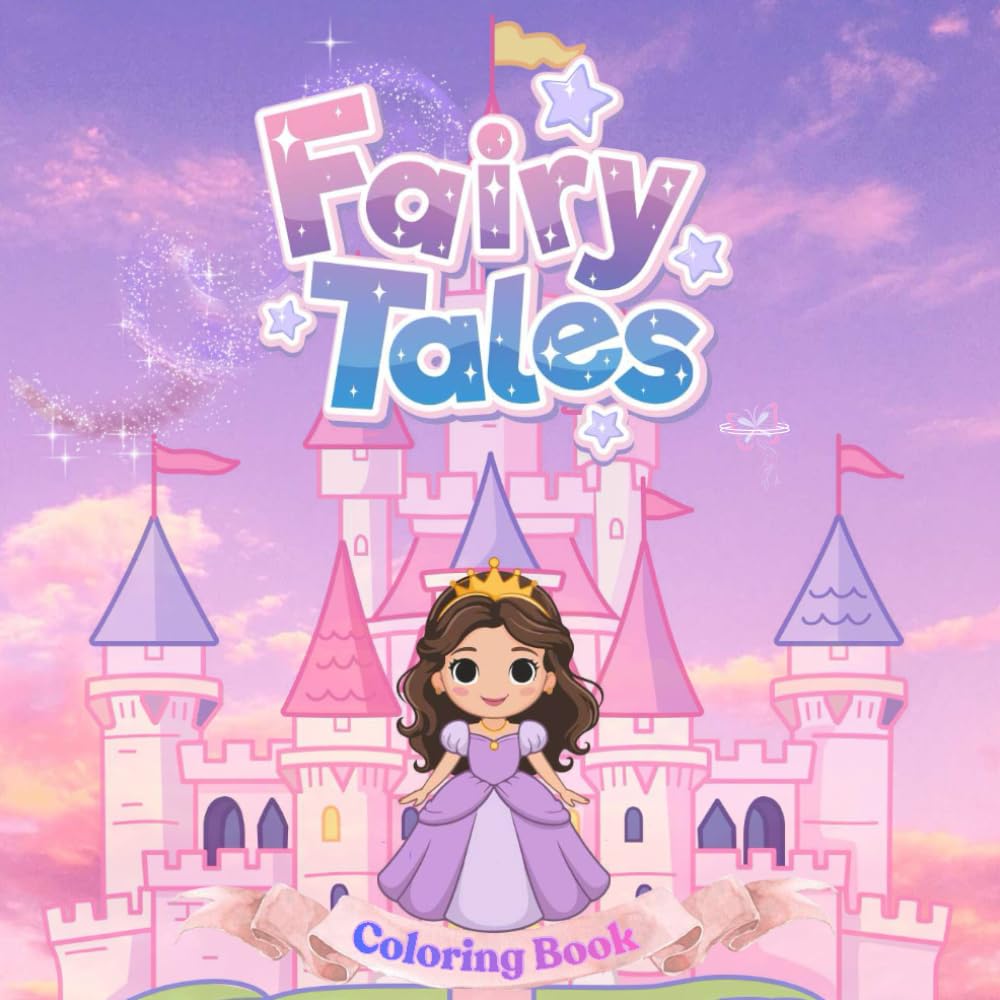 Fairy Tales : Princess Coloring Book: 8.5"x8.5" Inches Size: 30 Magical Princesses, Castles & Fairy Tale Scenes to Color for Kids Ages 4–8 or more.