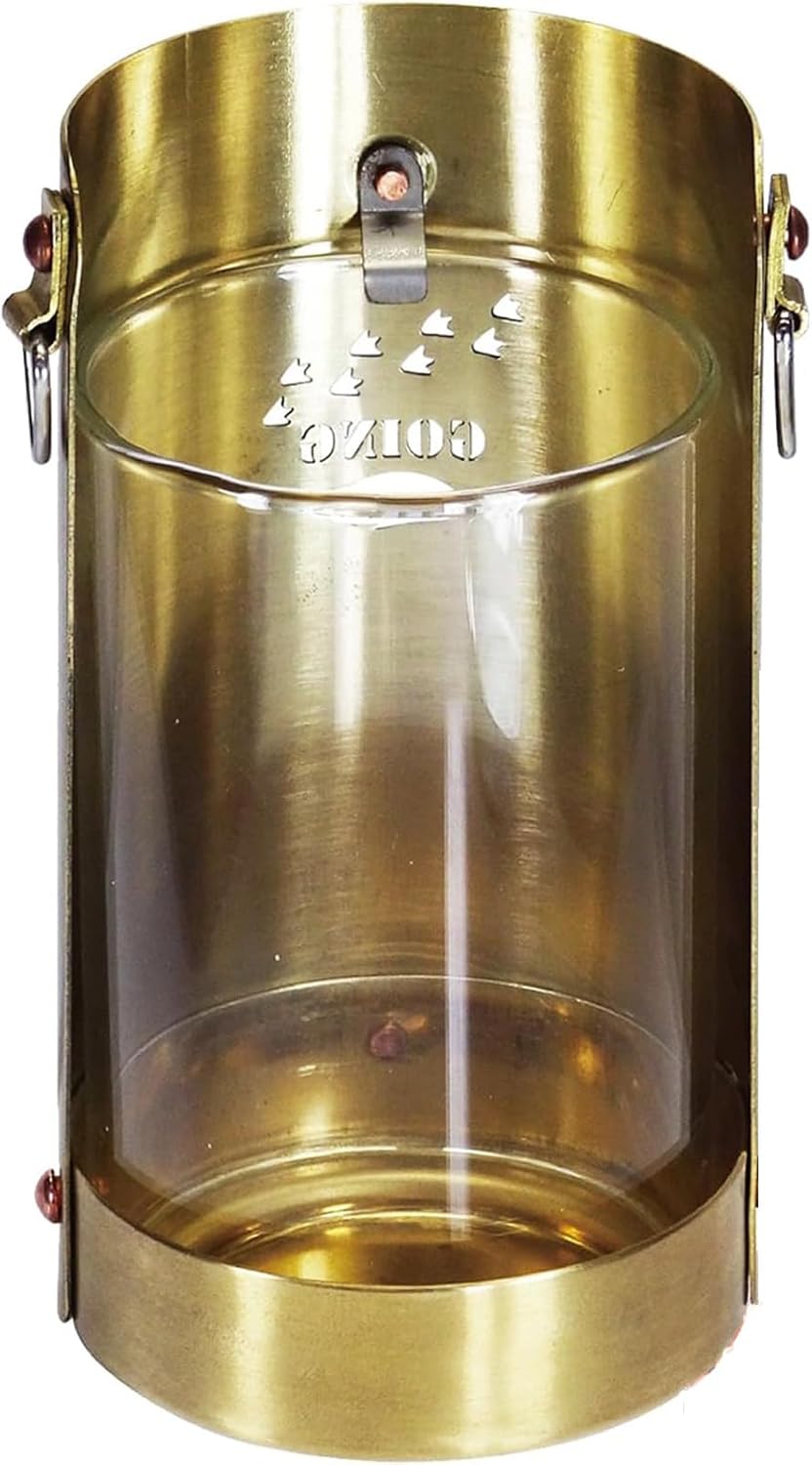 Penguin Going Candle Lantern Outdoor Gold with Custom Sticker