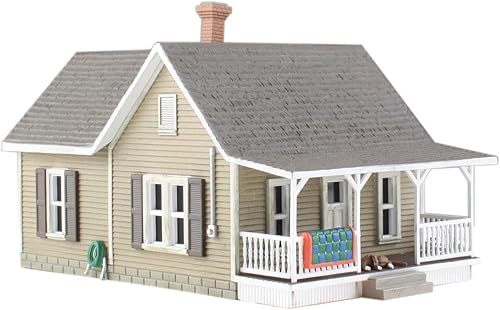 Casa de 2 pisos de la abuela Escala N construida y lista Woodland Scenics