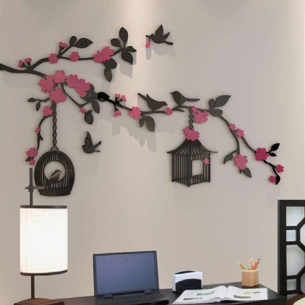 Acrylic Wall Stickers, 3D Crystal Wall Decals- Spring Scenery
