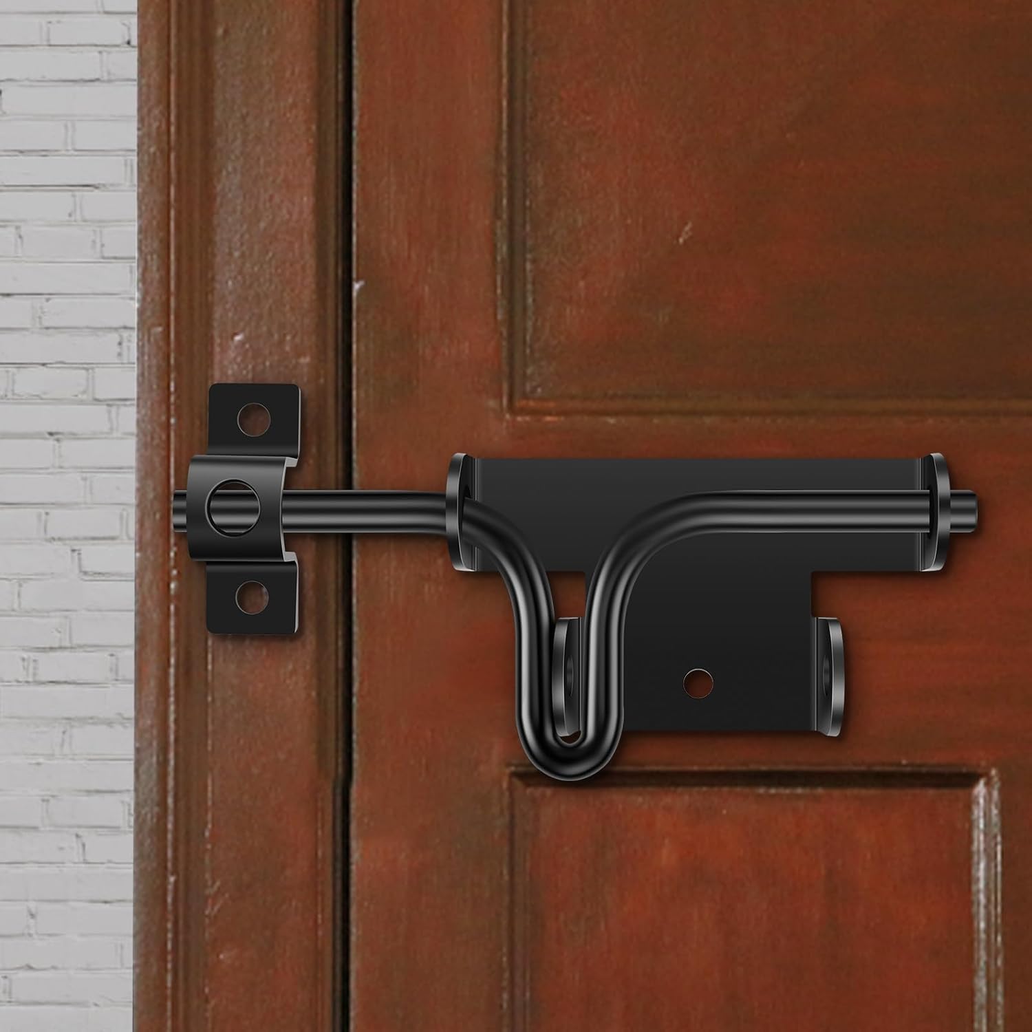 NIHUIFDPY Heavy Duty Slide Bolt Lock, Black Iron Gate Latch with Screws, Bi-Directional Sliding Barrel Bolt for Outdoor Wooden Fences, Sheds, Barn Doors and Cabinets-image-39