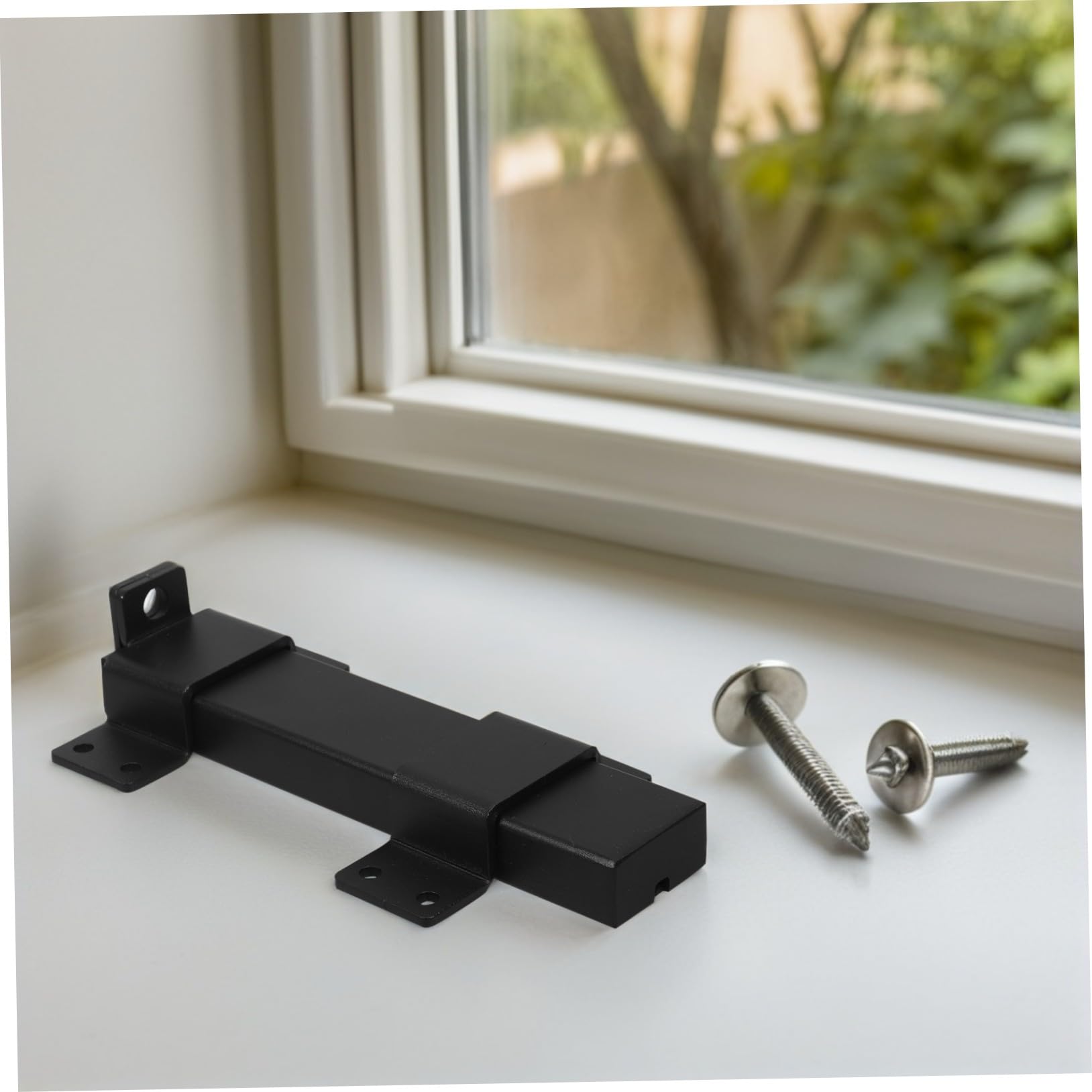 Tofficu Chiusura della porta pesante per porta regolabile chiavistello del cancello di sicurezza diapositiva pesante di rinforzo domestico Shed Latch Nero