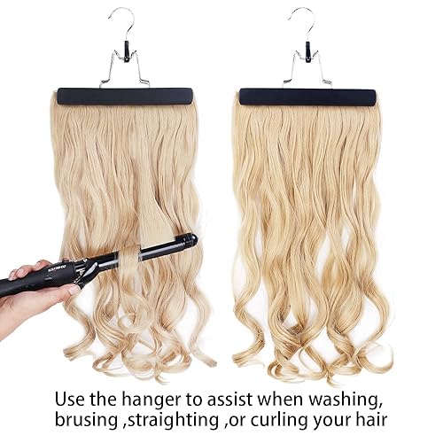 Miniatura 5 de RJMBMUP Paquete de 2 bolsas de almacenamiento portátiles para extensiones de cabello con colgador, soporte de almacenamiento de pelucas, estuche