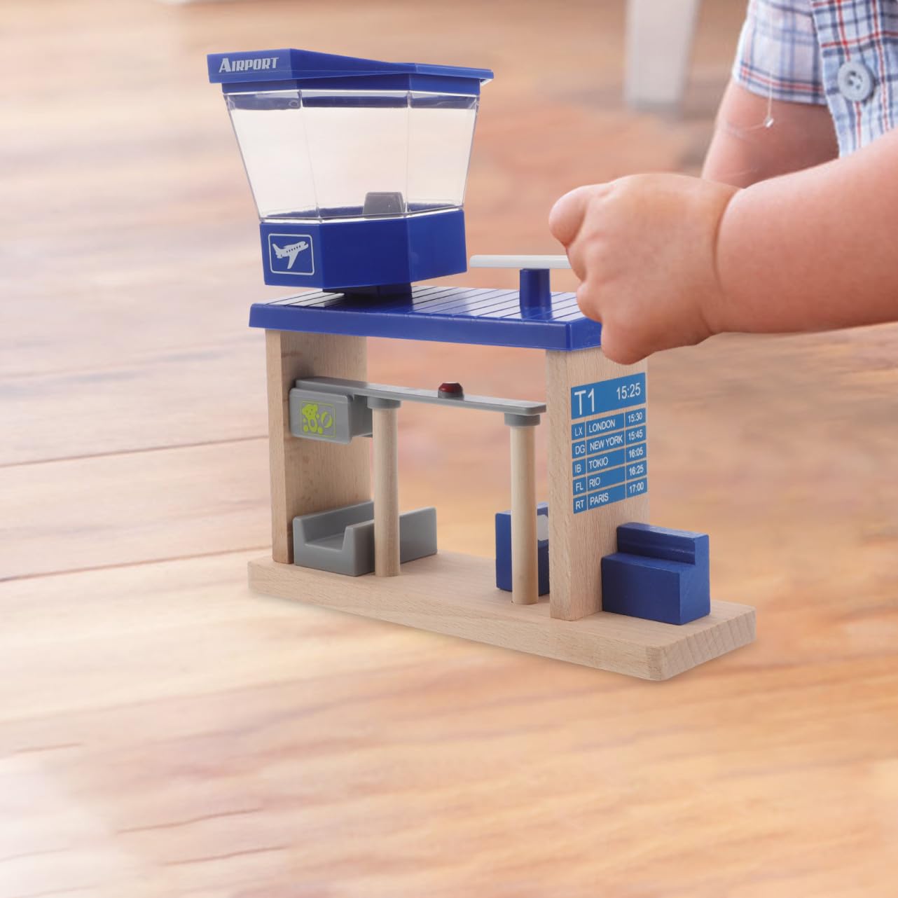 Giocattolo Pista Aeroporto in Legno e Plastica 1 Pezzo per Bambini | Stazione Aerea da Gioco, Apprendimento Interattivo e Ruolo, Uso in Casa o Asilo