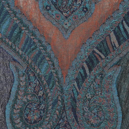 NOVICA Artisan Handmade Jacquard Wool Shawl Fringed Accessories Multicolor Jaquard India Floral 'Paisley Underground'3