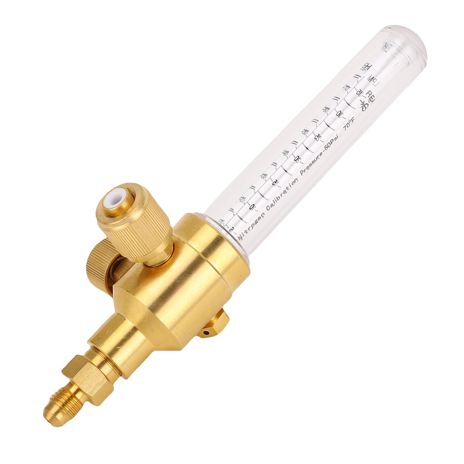 Generic Indicatore di Flusso di Azoto, Misuratore di Portata di Azoto a Doppia Scala Connessione di Ingresso e Uscita Svasata 1/4 Pollici, Flussometro per Brasatura