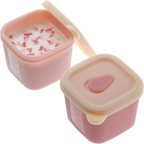 Miniatura 8 de Recipientes de silicona para alimentos para bebés, tarros reutilizables de 4 onzas con tapas, perfectos para bebés y niños pequeños (arena y arena)