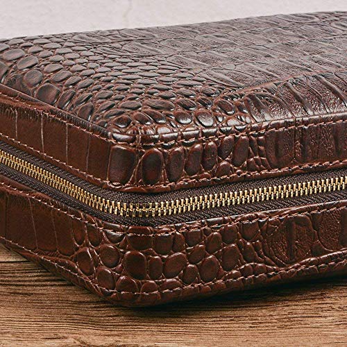 Volenx Portable Travel Leather Cigar Case, Cigar Humidor with Cigar Cutter and Humidifier for 4 Cigars - Thumbnail 6