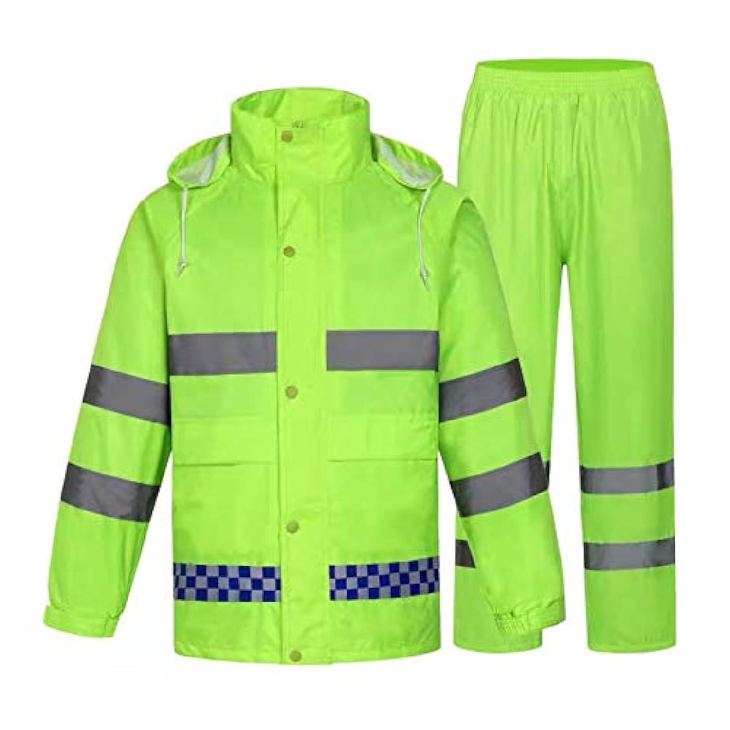 ZOJO High Visibility Safety Rain suit, Jacket, Pants High Visibility Reflective Rain Coats