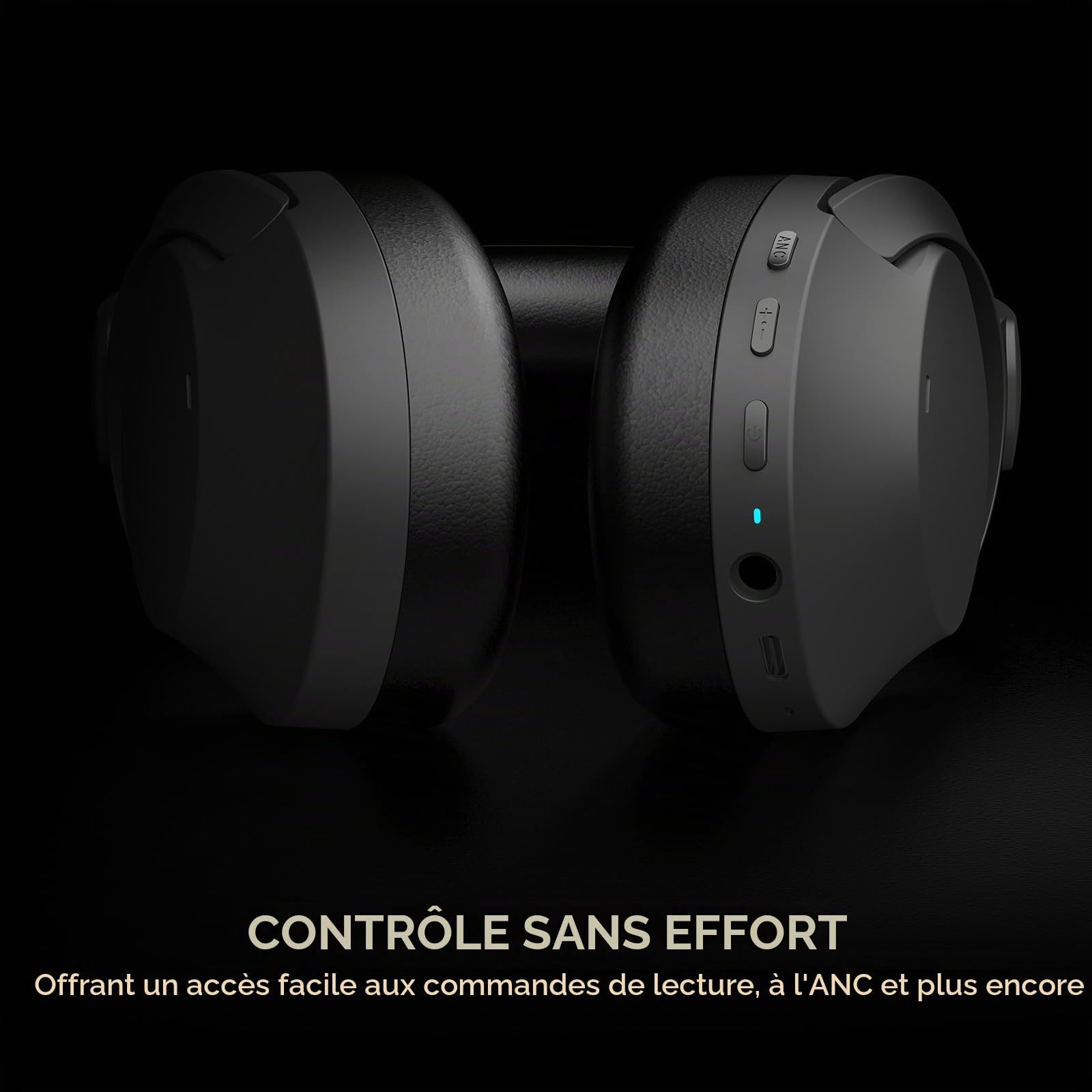 CREATIVE Zen Hybrid 2 Casque d'écoute sans Fil sur l'oreille, jusqu'à 67 Heures (ANC désactivé), Annulation de Bruit Active Hybride, Mode ambiant (Crème)