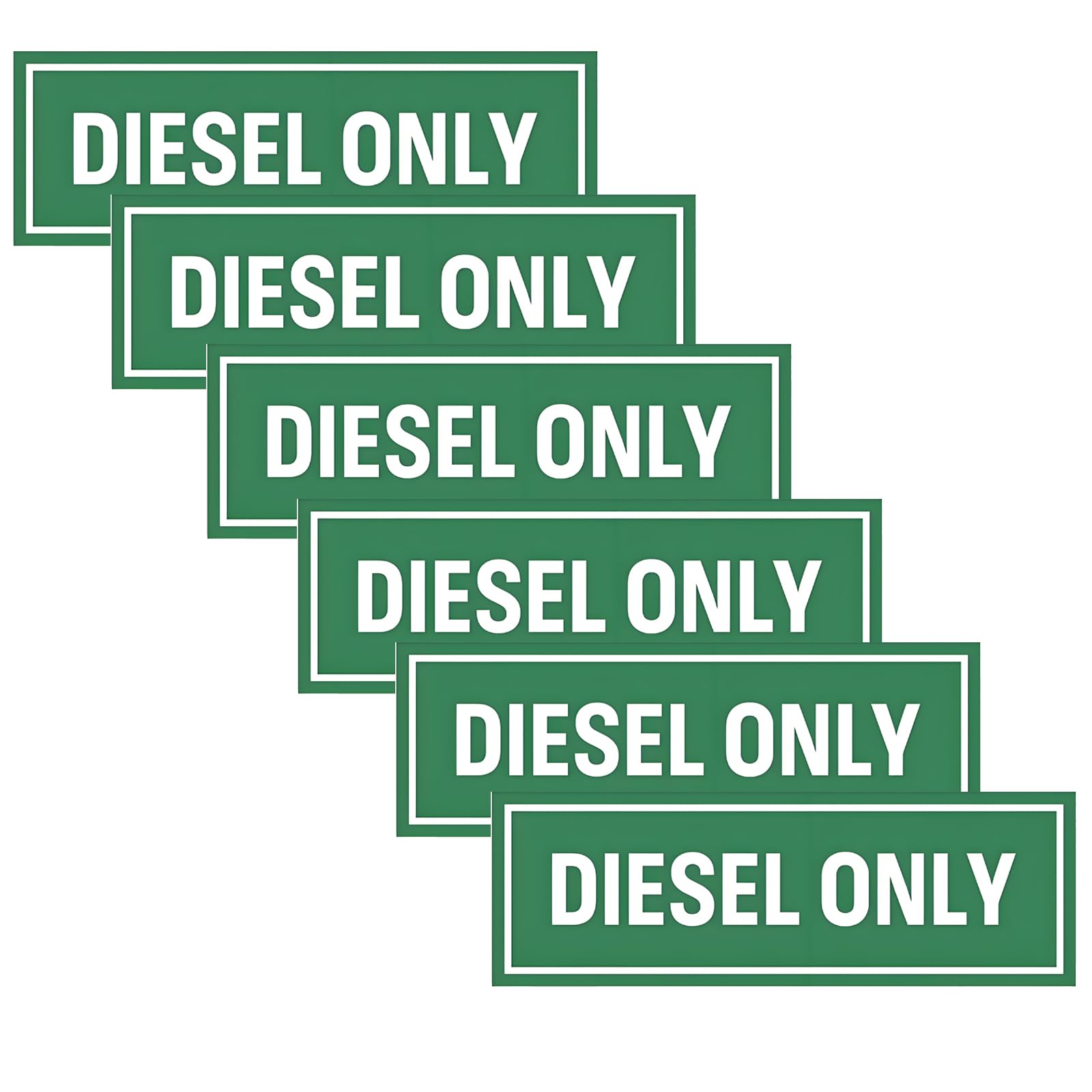 KEAIDUO Diesel Only Warning Decals | Heavy-Duty Waterproof Vinyl Fuel Tank Stickers for Trucks, Tractors & Fuel Cans | 64mm x 22mm (Pack of 6)