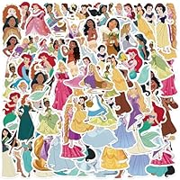 100PCS Cartoon Style Princess Stickers Pack for Kids, Waterproof Vinyl Stickers for Laptop Water Bottle Luggage Snowboard Bicycle Skateboard Decal, Stickers for School Rewards, Party Favors