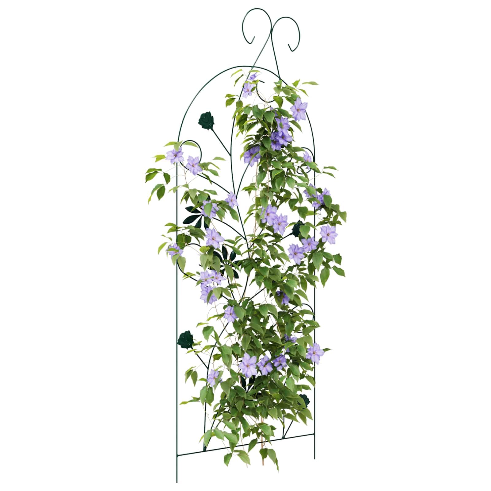 Nowoczesne ogrodzenie ogrodowe, 3 sztuki, zielone, 112 x 39,5 cm, ze stali, odporne na warunki atmosferyczne, do użytku na zewnątrz, elegancki wzór dla roślin pnących, wszechstronne zastosowanie jako