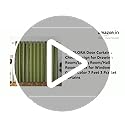 Image of Door Curtains Check Design for Drawing Room /Living Room /Hall Room Parde for Window, Green Color 7 Feet 3 Pcs Set Curtains