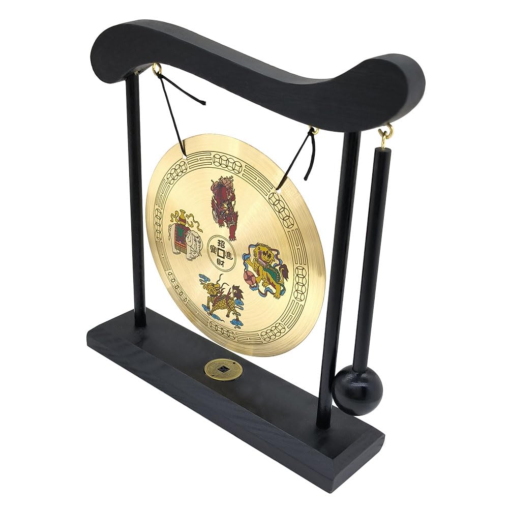 Hooshing Gong Feng Shui de latón para escritorio, arte zen, decoración del hogar, inauguración de la casa, felicitación, bendición de la suerte, regalo