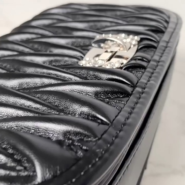 Esimileeya Black Quilted Shoulder Purses for Women Trendy with