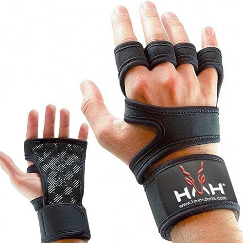 Guantes de entrenamiento para levantamiento de pesas, guantes de gimnasio para hombres y mujeres, soporte de muñeca acolchado, agarre ajustable y
