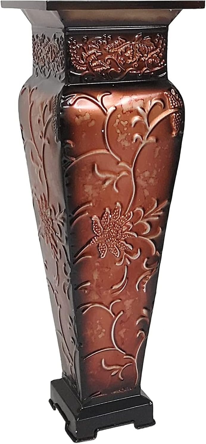 Hosley 21 Inch Tall Embossed Floor Vase Red. Ideal Gift for Home Office Party Weddings Office Decor Dried Floral