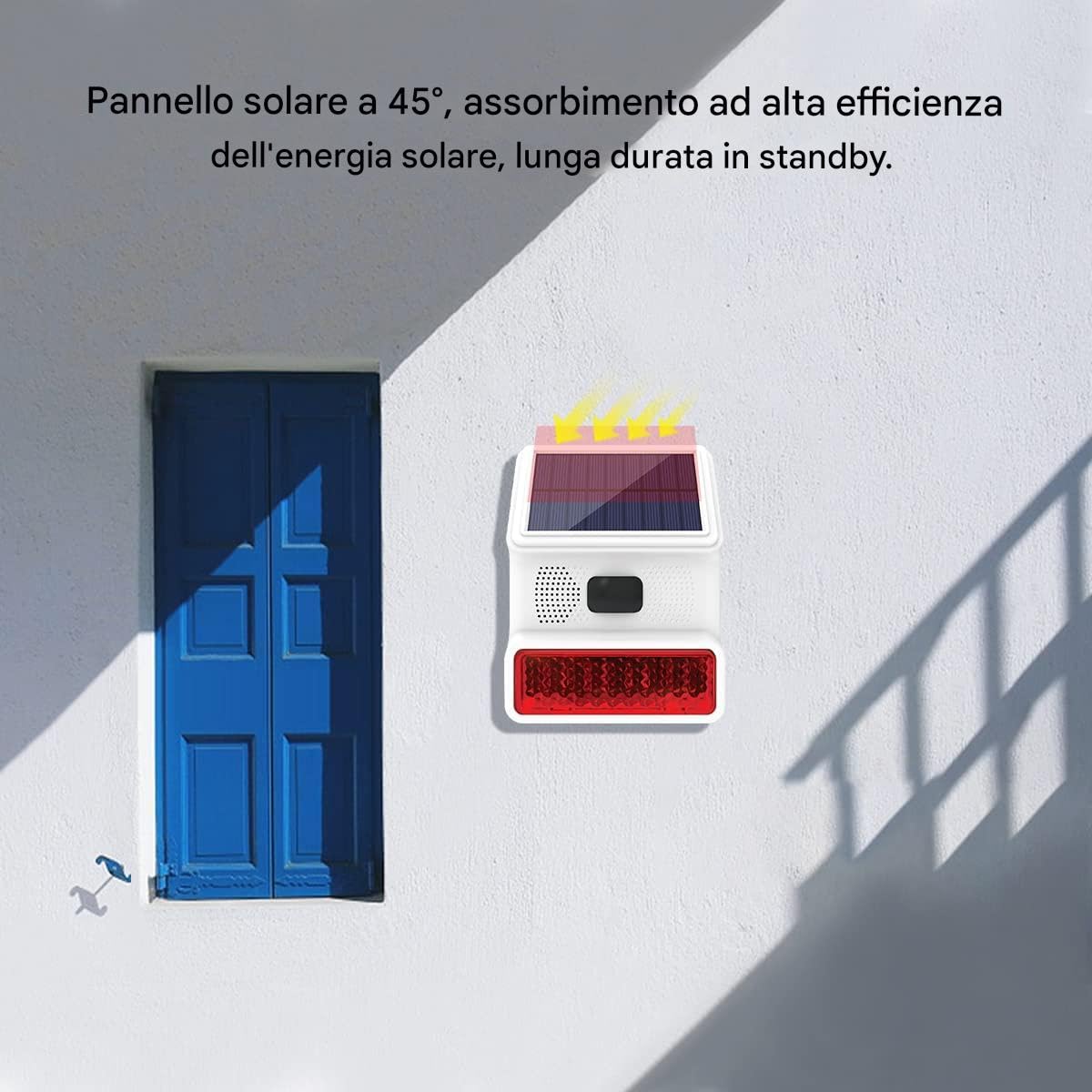 Sirena di Alarme, Sirena da esterno solare con Luce Lampeggiante LED funzionano con sistema di allarme, PG103, PG107, PG108 Compatibile con PE523R