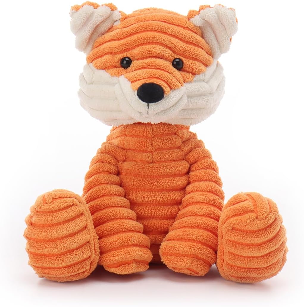 Stuffed Animal Soft Corduroy Fox, Toys Plush Cuddly Perfect for Child (Corduroy Fox, 8.7 Inches)