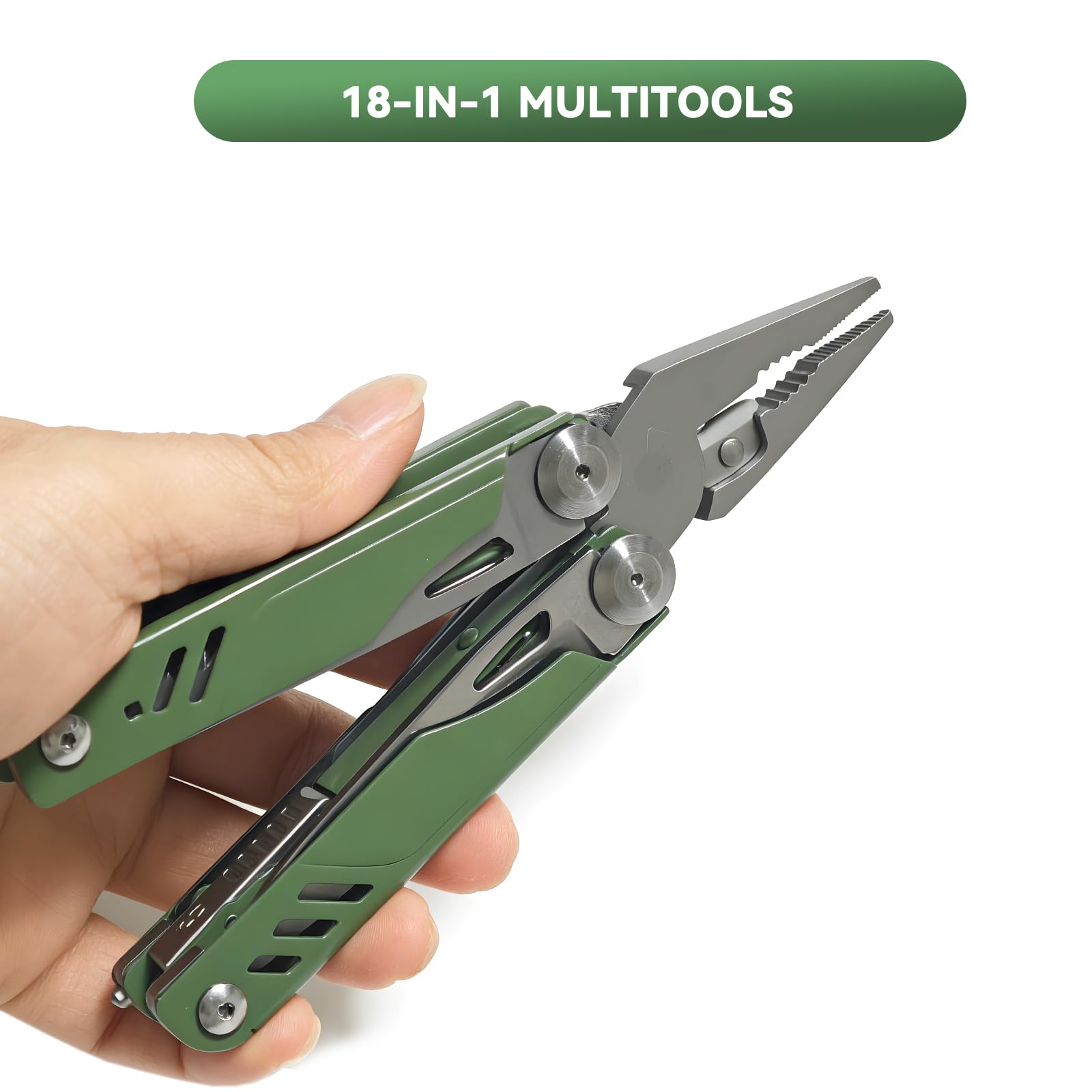 Multitarea 18 en 1 con cuchillo: herramienta multifuncional de acero inoxidable para uso diario (EDC)