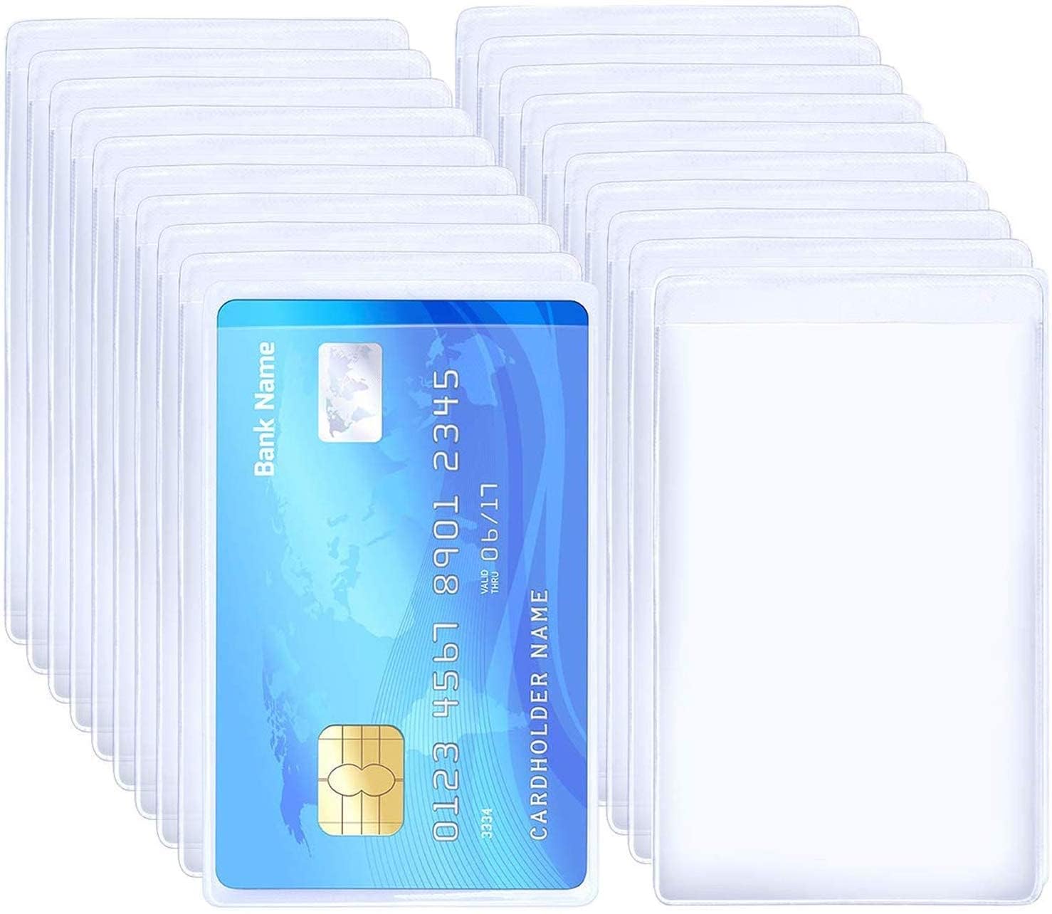 LRS ATM/DL/Adhar/Debit/Credit Card Protector Sleeve Transparent Frosted Matte Finish Plastic Holder for Cards - Pack of 10
