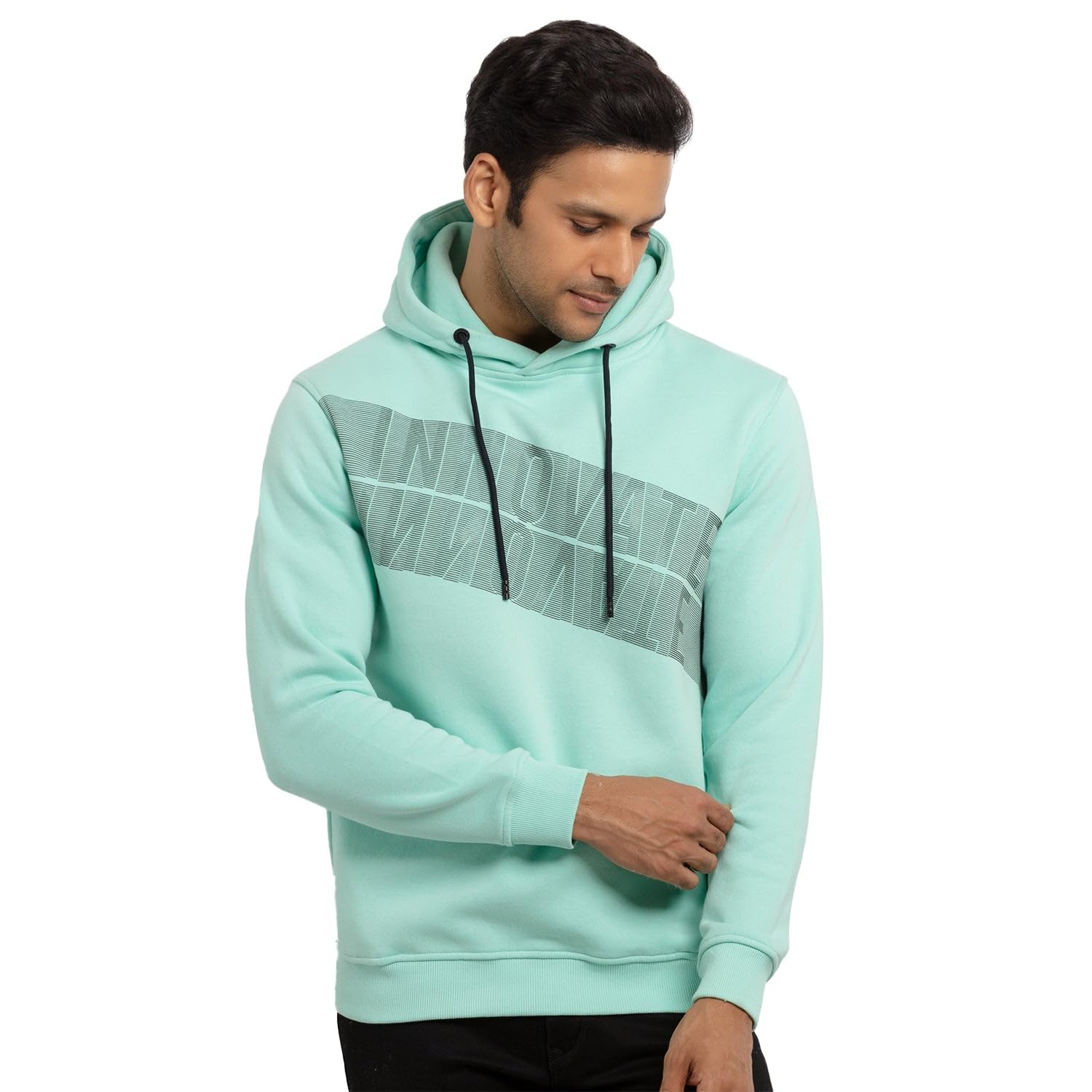 Status Quo Men Green Cotton Printed Hooded Sweatshirt-image-18