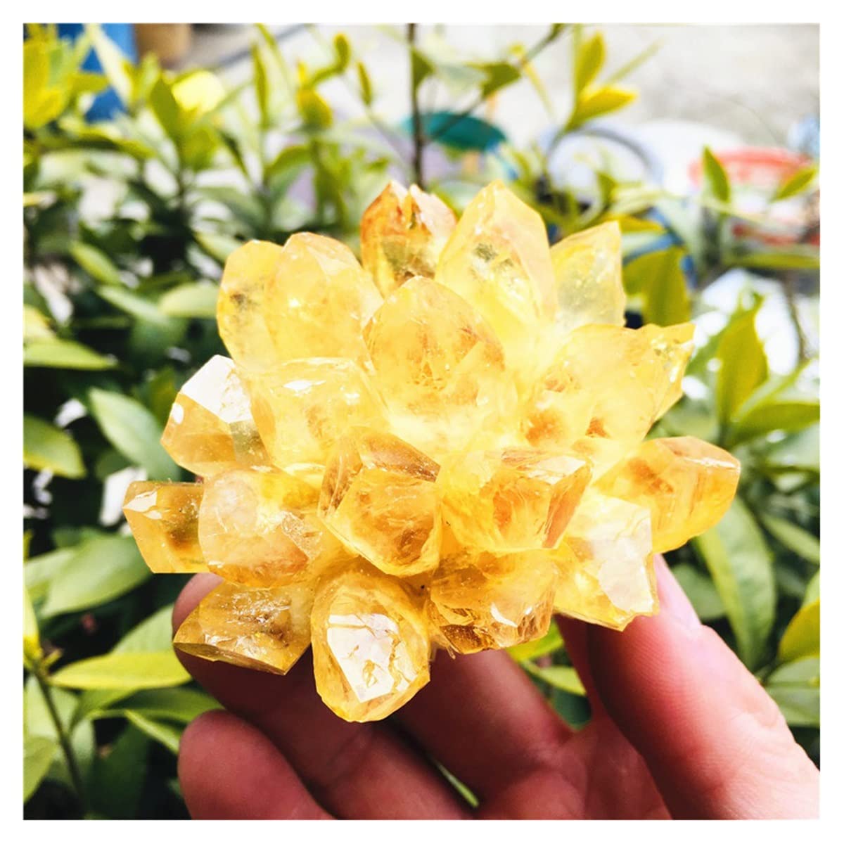 Cristal Cuarzo Fantasma Amarillo 200-300g Mineral Natural Deco