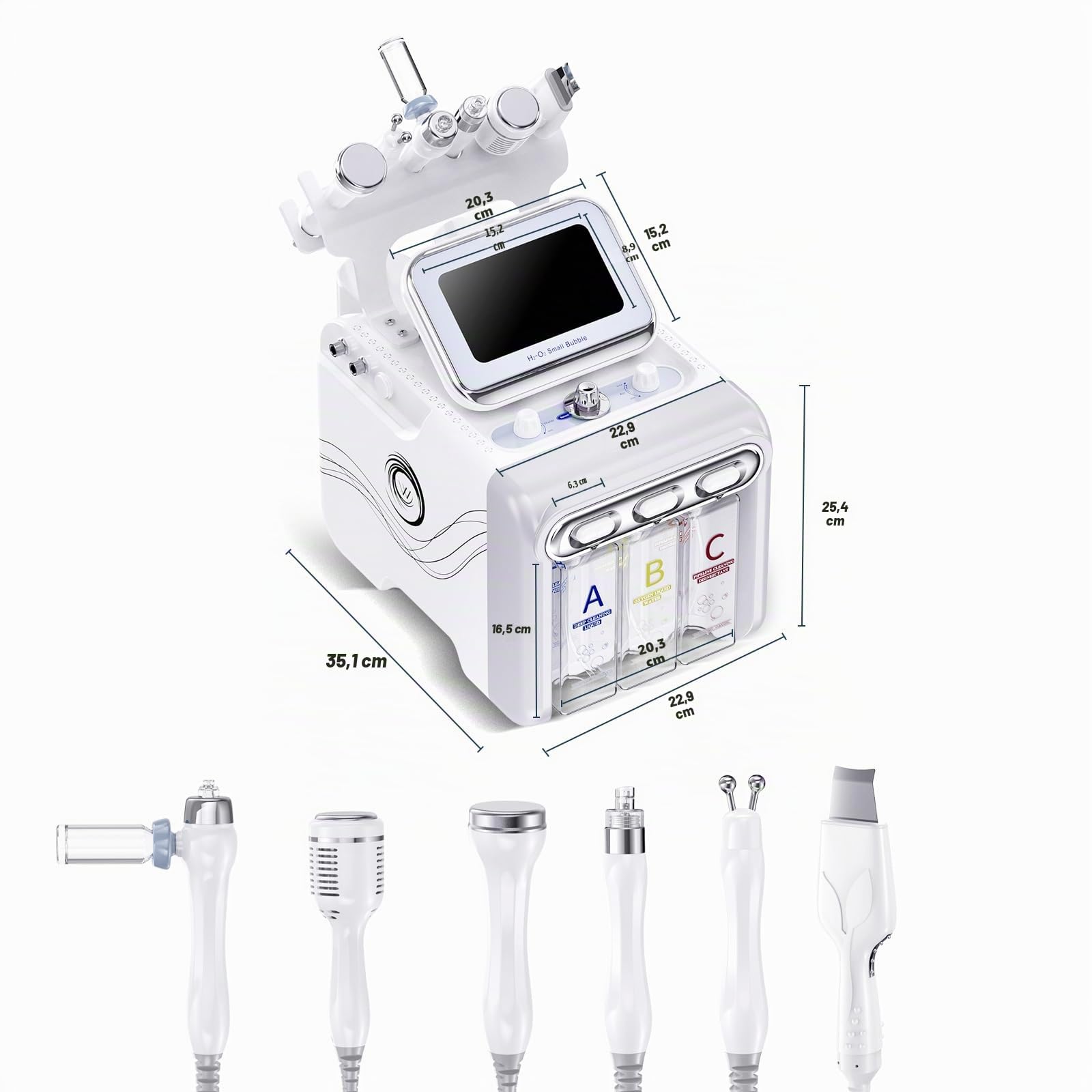 Máquina Facial Profesional Aquafacial 6 en 1 Hidrógeno-Oxígeno | Aparato de Cuidado de la Piel, Para Casa, SPA
