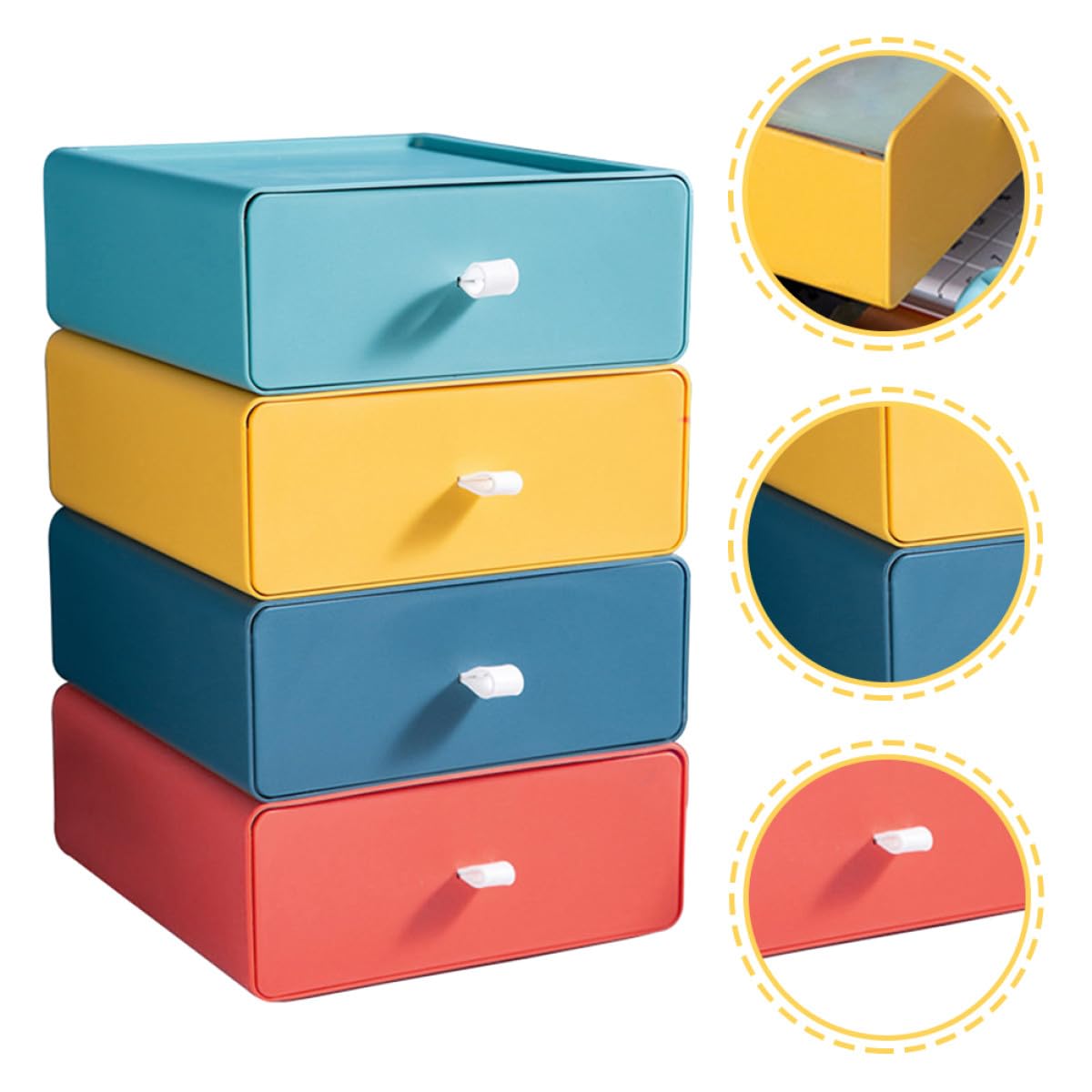 Set di 4 cassetti per scrivania da ufficio, soluzione di archiviazione per piccoli oggetti, divisore per cassetti da scrivania, casa e ufficio, accessori salvaspazio