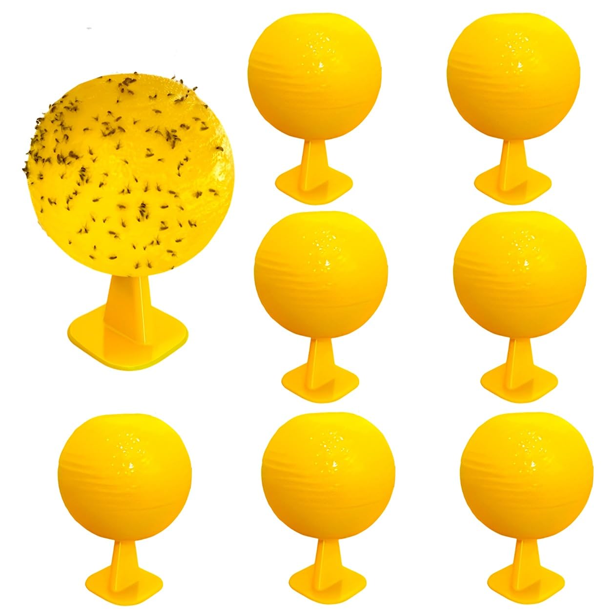 Fruit Fly Traps, Multifunction Yellow Sticky Traps, Gnat Sticky Traps For Plants, 3.23 In Fruit Fly Catcher Ball for Indoor Outdoor(8pcs)