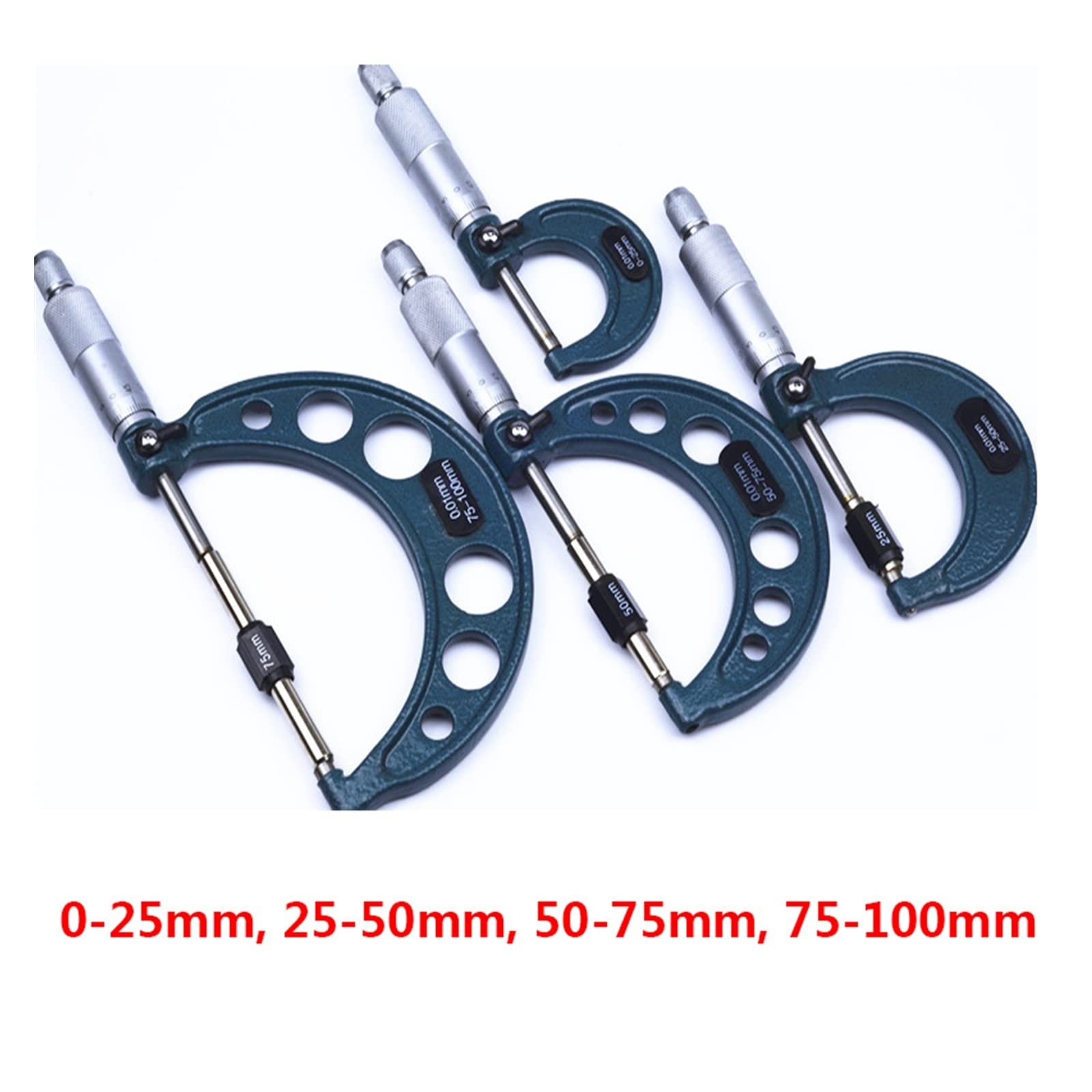 Mikrometr, Mikrometr zewnętrzny 0-25 mm/25-50 mm/50-75 mm/75-100 mm miernika Nerniego Grubość zacisku pomiar(0-25mm)