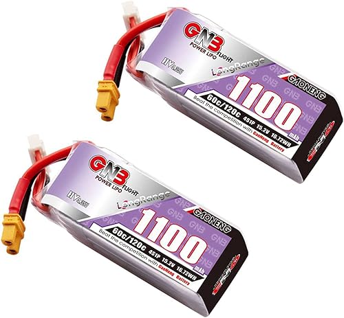 GAONENG 2 unids GNB 4S LiPo batería ligera 1100mAh 60C 15.2V HV alto voltaje largo alcance Drone FPV XT30 conector Protek 25 Cinlog 30 Veyron 35