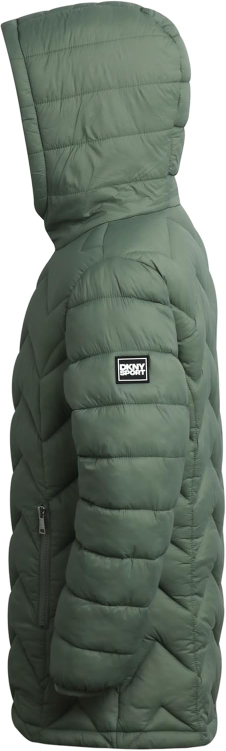DKNY Girls Puffer Jacket - Full Sherpa Lined Glacier Shield Mid Length Quilted Puffer Jacket Kids Insulated Winter Coat - Image 6
