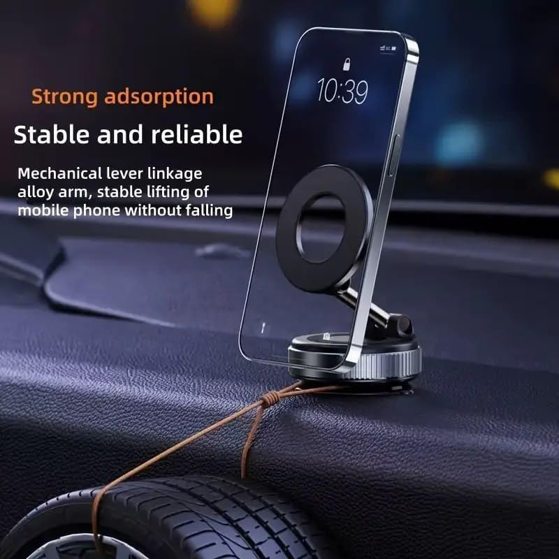 Image of WUTEKU 2026 Upgraded Vacuum Ultra Suction K007 Magnetic Phone Holder, 98LBS Strongest Suction & 2600gf Magnetic for Magsafe Car Mount, 360 Adjustable Foldable Holders for Your Car for All Smartphones