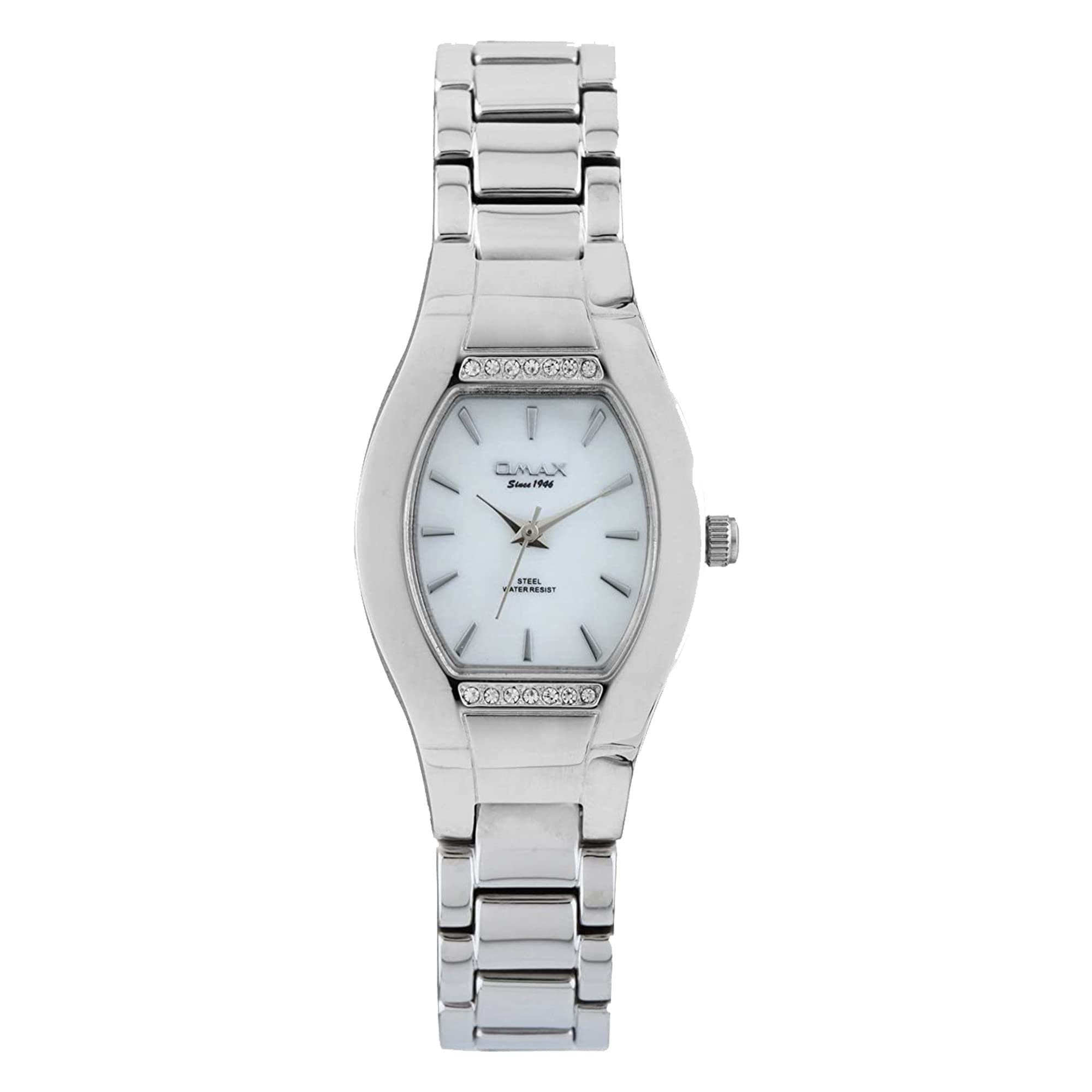 OMAX White Ovel Dial Stainless Steel Bracelet Style Chain Watch for Women- LS198 (B00Q2MJOES) Amazon Price History, Amazon Price Tracker
