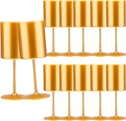 Miniatura 16 de Paquete de 24 copas de vino de plástico de 10 onzas, grandes y reutilizables, copas de champán vintage con tallo, vasos acrílicos inastillables para