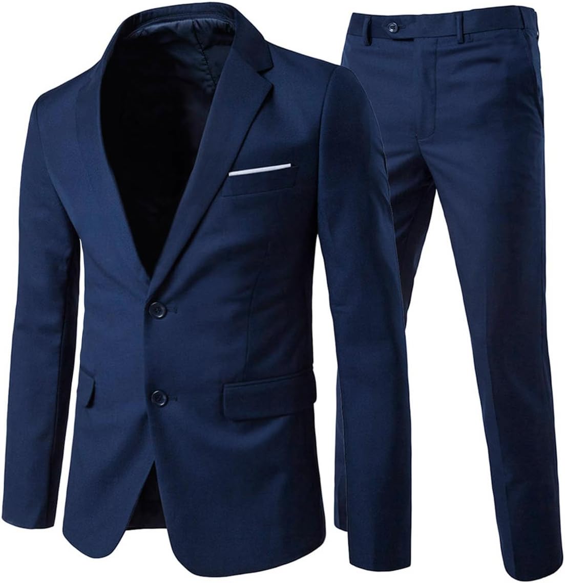 Mens Suits 2 Piece Slim Fit Wedding Dress Suit Two Buttons Business Suit Blazer Casual Jackets Trousers