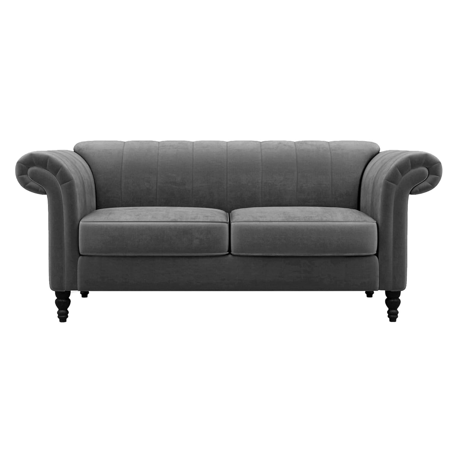 BuyFacturer Evie 2 Seater Fabric Sofa for Living Room, Bedroom, Home, Office Furniture (Grey